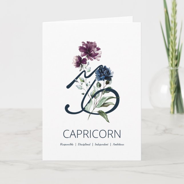 Tarjeta de cumpleaños de rasgos de Capricornio (Anverso)
