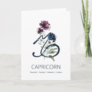 Tarjeta de cumpleaños de rasgos de Capricornio