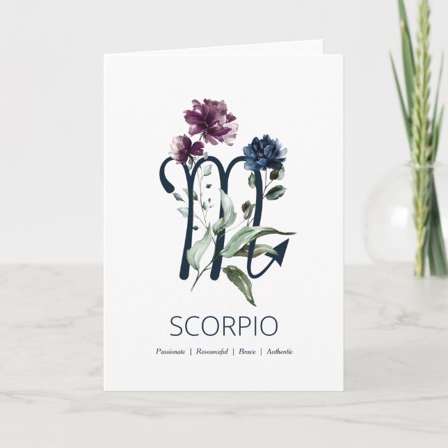 Tarjeta de cumpleaños de rasgos Scorpio (Anverso)