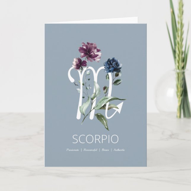 Tarjeta de cumpleaños de rasgos Scorpio (Anverso)