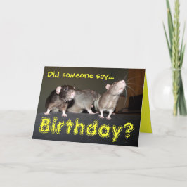 tarjeta de cumpleaños de ratas adorables