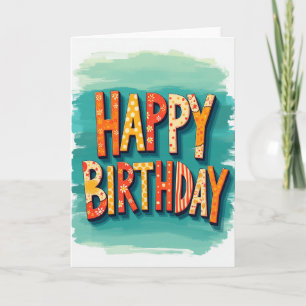 Tarjeta de cumpleaños de raya caprichosa