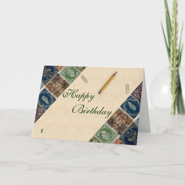 Tarjeta de cumpleaños de recogida de sellos (Anverso)