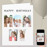 Tarjeta de cumpleaños de recorte de carta fotográf