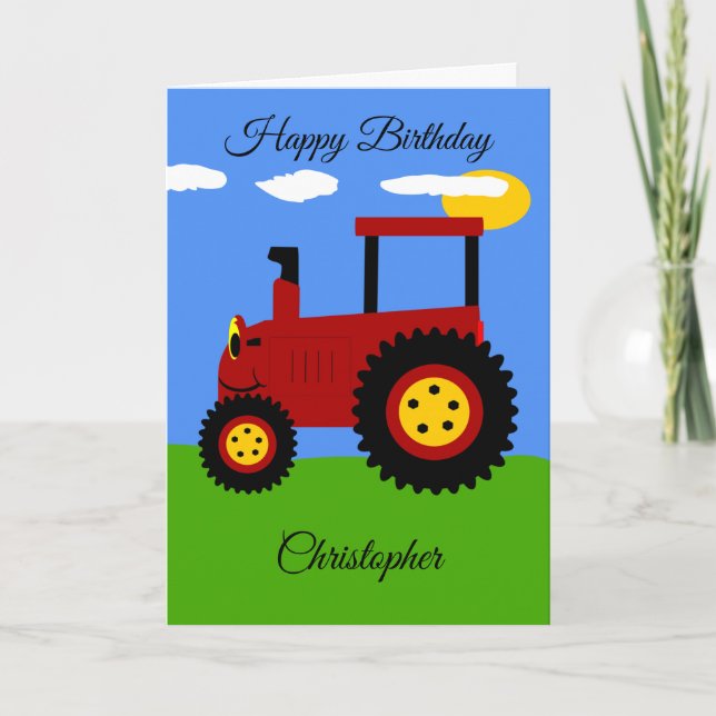 Tarjeta de cumpleaños de Red Tractor (Anverso)