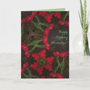Tarjeta de cumpleaños de Red Tulip