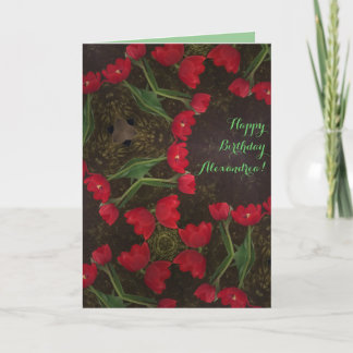 Tarjeta de cumpleaños de Red Tulip
