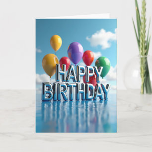 Tarjeta de cumpleaños de reflejo brillante
