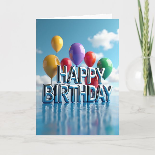 Tarjeta de cumpleaños de reflejo brillante (Anverso)