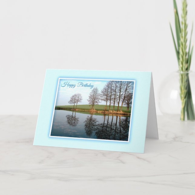 Tarjeta de cumpleaños de reflexión sobre la natura (Anverso)