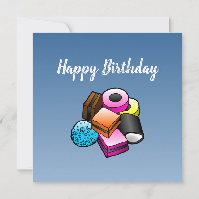 Tarjeta de cumpleaños de regaliz (Anverso)