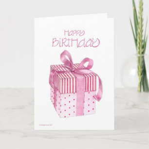 Tarjeta de cumpleaños de regalo rosa
