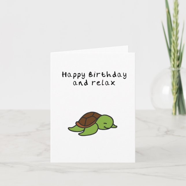 Tarjeta de cumpleaños de relajación de tortuga (Anverso)