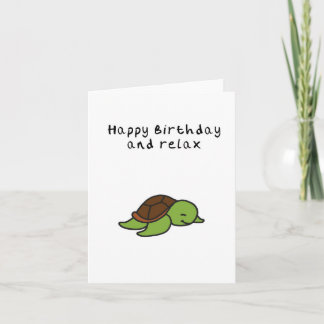 Tarjeta de cumpleaños de relajación de tortuga