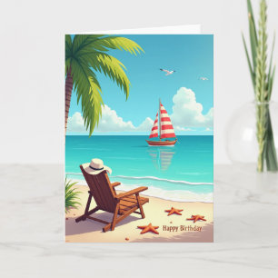 Tarjeta de cumpleaños de relajación junto al mar