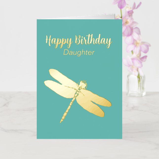 Tarjeta de cumpleaños de Relieve metalizado plegad (Orquídea)