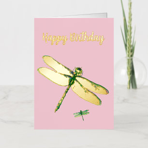 Tarjeta de cumpleaños de Relieve metalizado rosa d