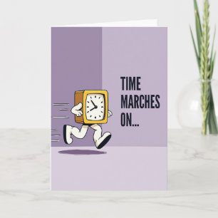 Tarjeta de cumpleaños de reloj animado
