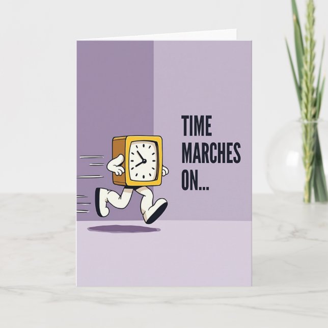 Tarjeta de cumpleaños de reloj animado (Anverso)