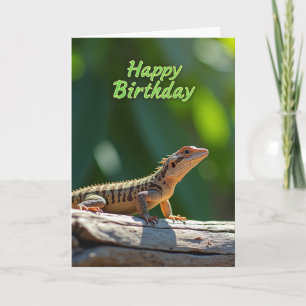 Tarjeta de cumpleaños de reptil de la naturaleza