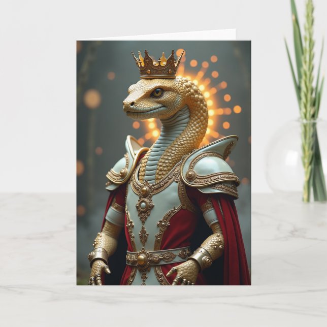 Tarjeta de cumpleaños de reptil regio (Anverso)