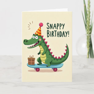 Tarjeta de cumpleaños de reptil vibrante