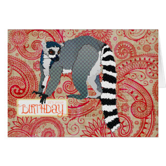 Tarjeta de cumpleaños de rey Julian Red Boho