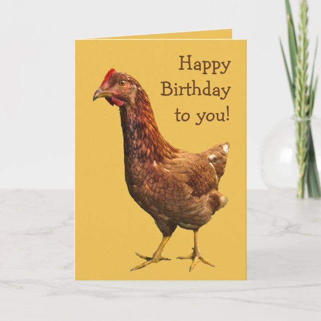 Tarjeta de cumpleaños de Rhode Island Red Hen Chic (Anverso)
