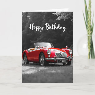 Tarjeta de cumpleaños de Roadster Rojo