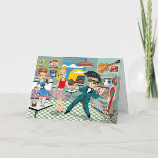 tarjeta de cumpleaños de rock & roll de los 50 con