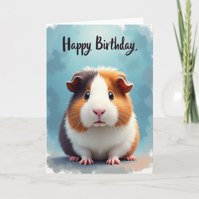 Tarjeta de cumpleaños de roedor lindo (Anverso)
