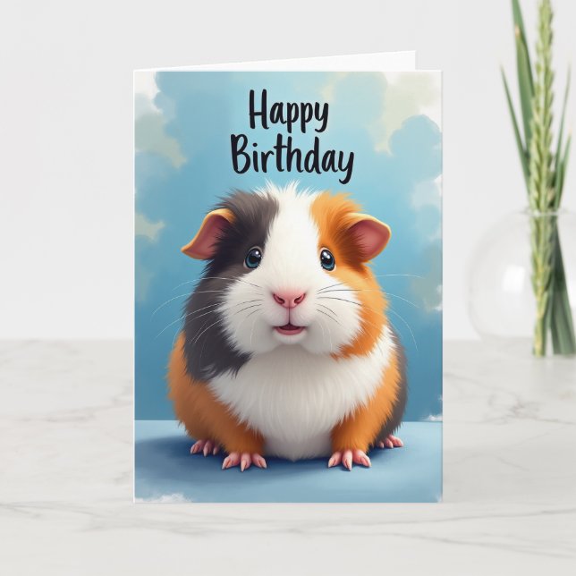 Tarjeta de cumpleaños de roedor peludo (Anverso)