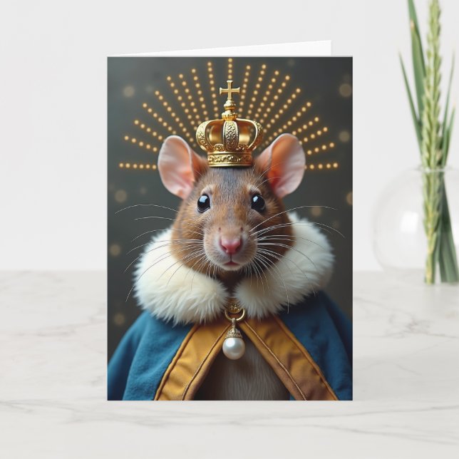 Tarjeta de cumpleaños de roedor regio (Anverso)