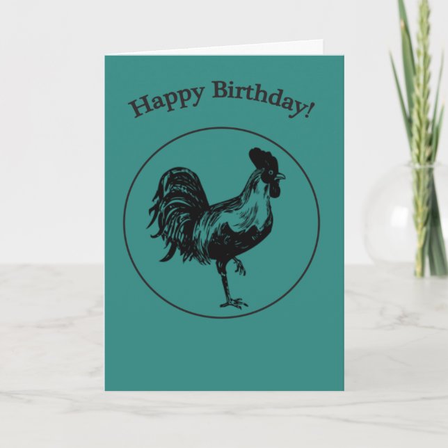 Tarjeta de cumpleaños de Rooster (Anverso)