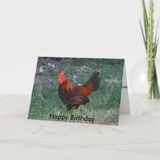 Tarjeta de cumpleaños de Rooster (Anverso)