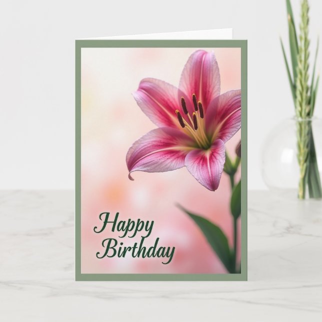 Tarjeta de cumpleaños de rosa (Anverso)