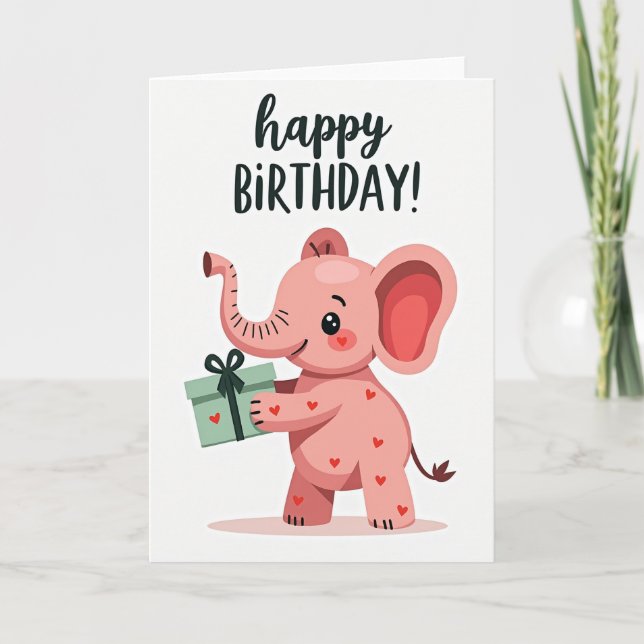 Tarjeta de cumpleaños de rosa alegre (Anverso)