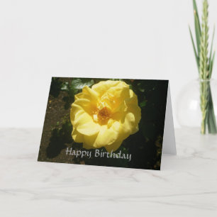 Tarjeta de cumpleaños de rosa amarillo