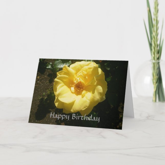 Tarjeta de cumpleaños de rosa amarillo (Anverso)