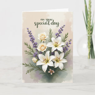 Tarjeta de cumpleaños de rosa cálida