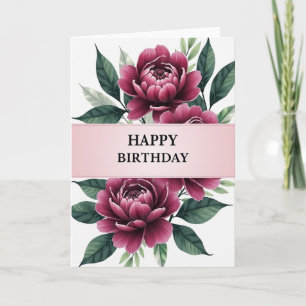 Tarjeta de cumpleaños de Rosa de Terciopelo