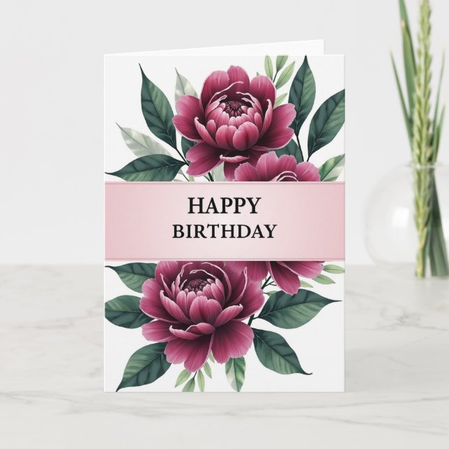 Tarjeta de cumpleaños de Rosa de Terciopelo (Anverso)