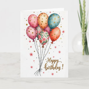 Tarjeta de cumpleaños de rosa floral