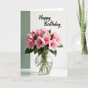 Tarjeta de cumpleaños de rosa florecida dulce