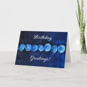 Tarjeta de cumpleaños de Rosas azules