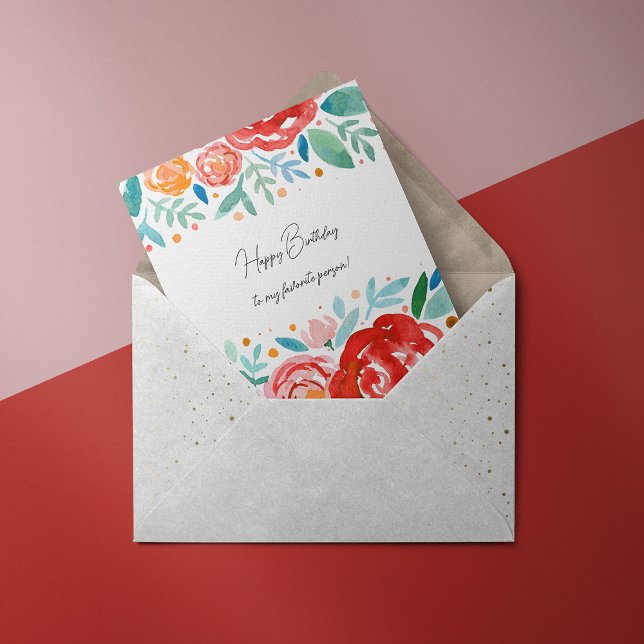 Tarjeta de cumpleaños de rosas de acuarela (Subido por el creador)