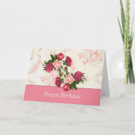 Tarjeta de cumpleaños de rosas rosadas