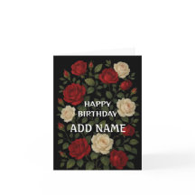 Tarjeta de cumpleaños de rosas trepadoras encantad
