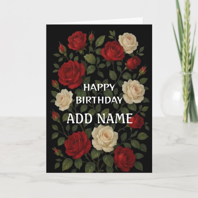 Tarjeta de cumpleaños de rosas trepadoras encantad (Anverso)