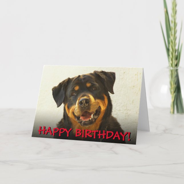 Tarjeta de cumpleaños de Rottweiler (Anverso)